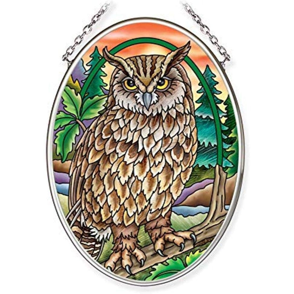 Owl stained glass
