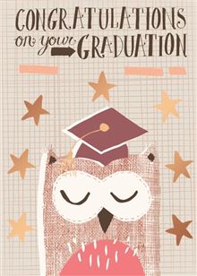 Owl Graduation Cap Greeting Card - Owl Aisle