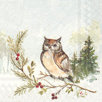 Woodland Owl beverage napkin