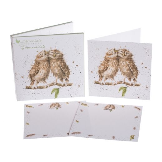 Owl Notecard Pack of 12 Textured Cards & Envelopes