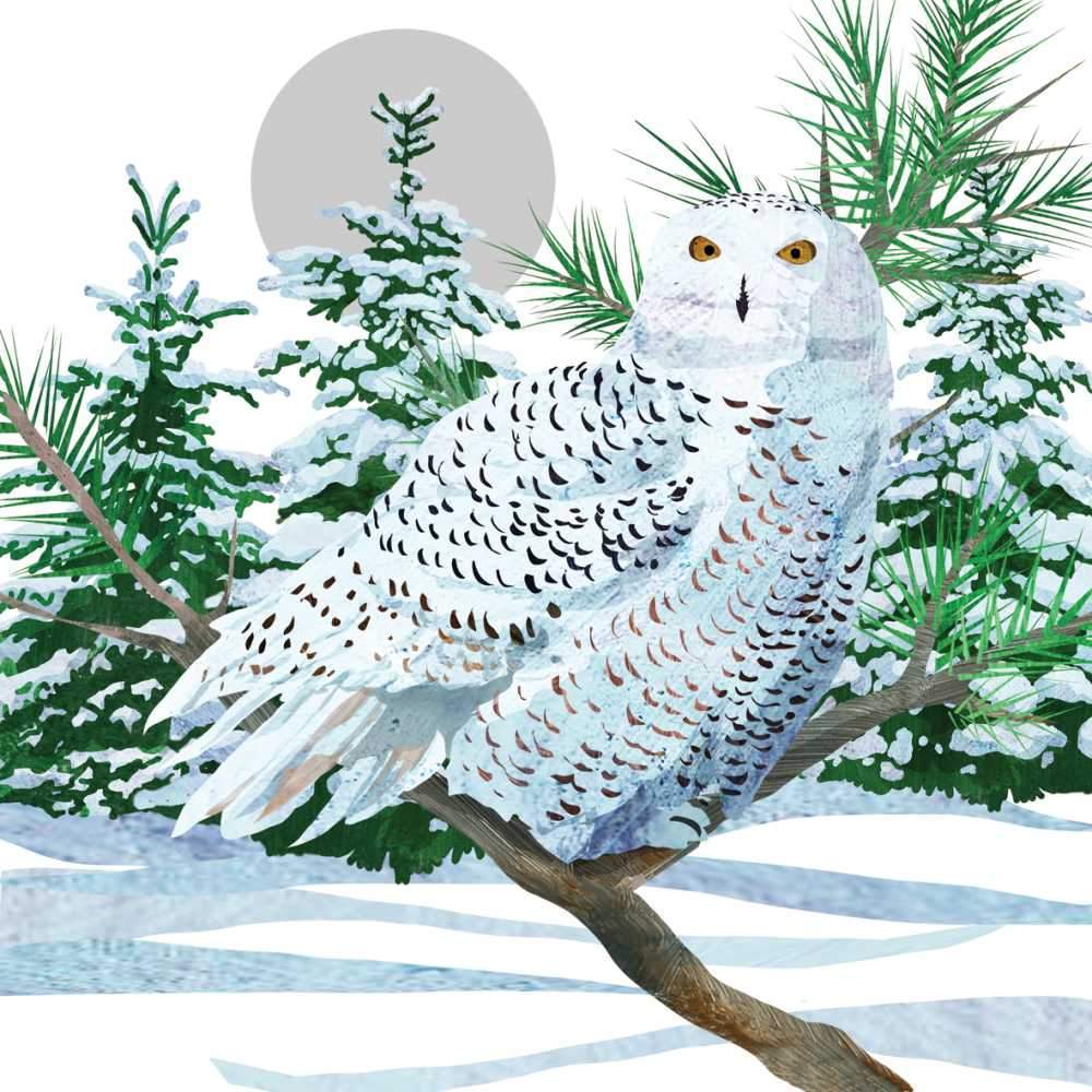 Snow Owl Dinner Napkin 